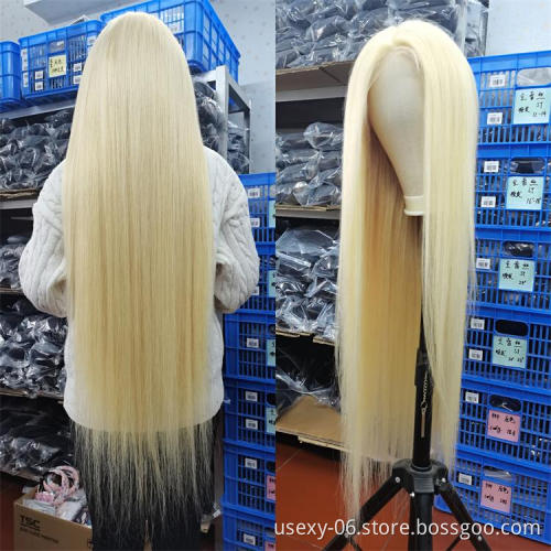 Dropshipping wholesale lace front wigs stock light color blonde 613 full lace wigs glueless human hair wigs hd lace pre plucked